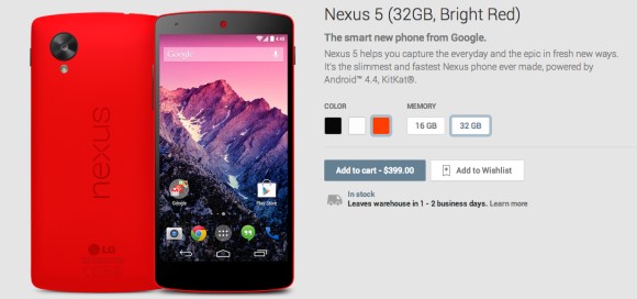 Nexus 5 in rosso ufficialmente disponibile 