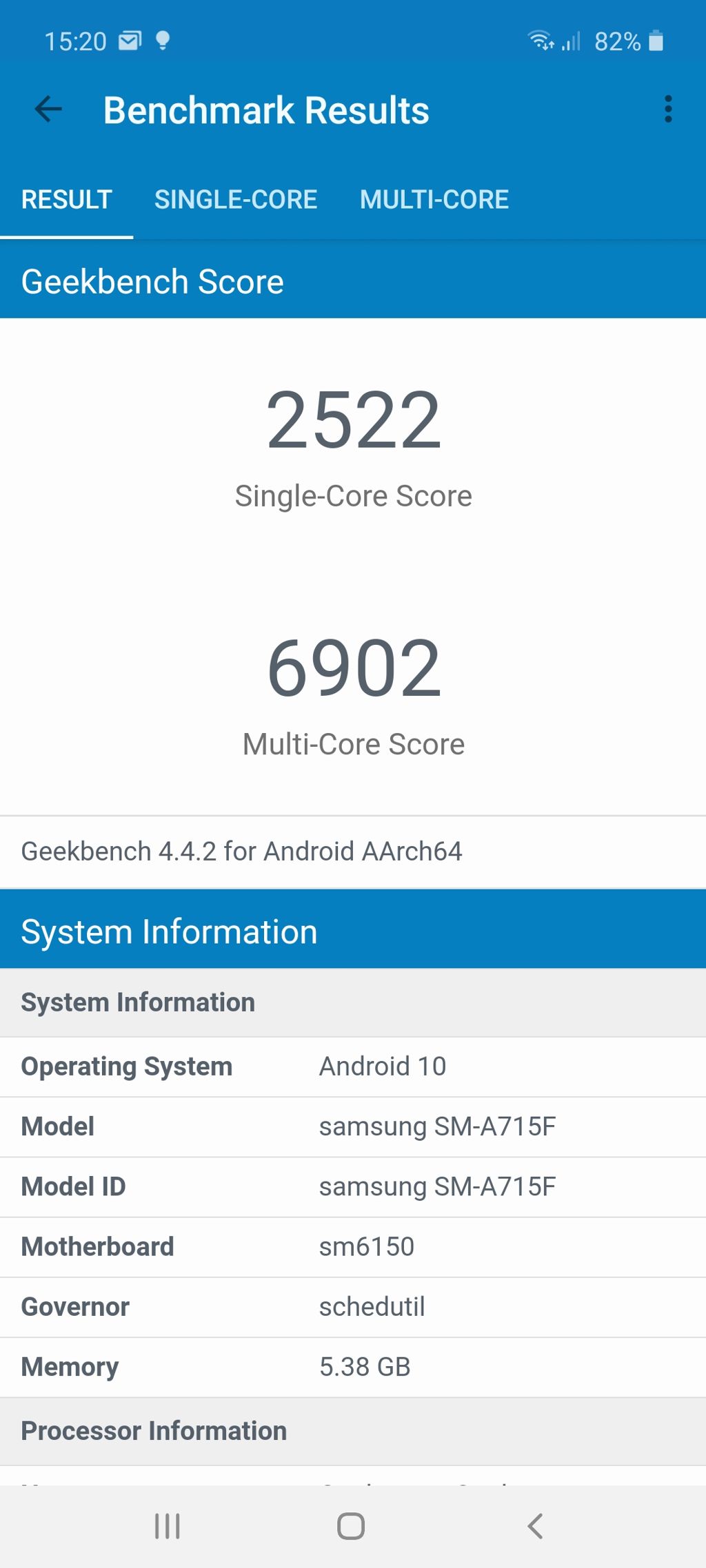 samsung a71 benchmark