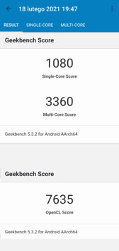 Benchmark results